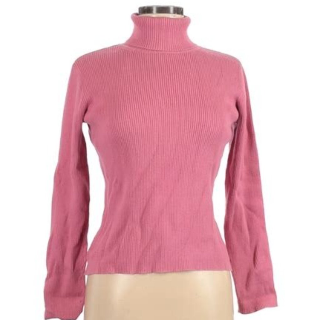 High Sierra Medium Turtleneck Pink Longsleeve 100% Cotton Ladies Top